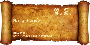 Maly René névjegykártya